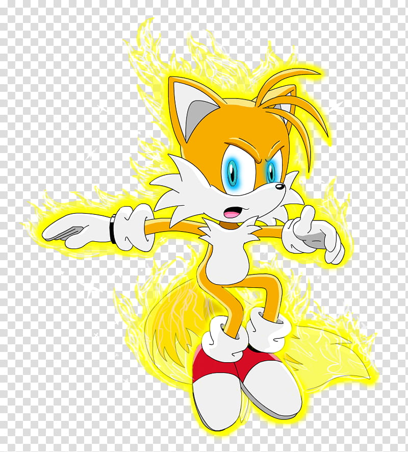 Super Tails returns, yellow Super Sonic character illustration transparent  background PNG clipart