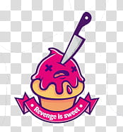 Bubble Pop s, cupcake with knife illustration transparent background PNG clipart