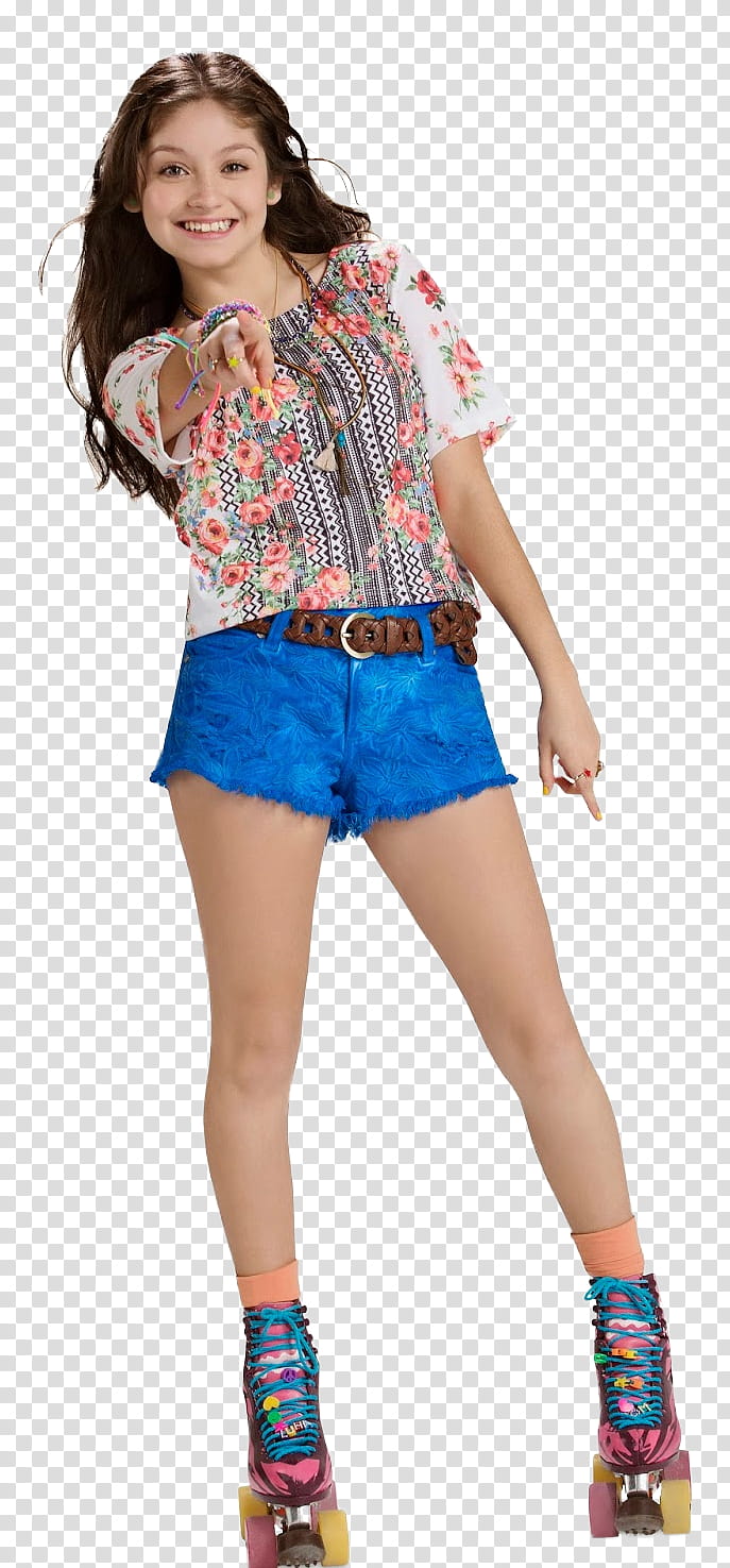 KAROL SEVILLA Soy Luna  HQ, smiling woman pointing her right hand transparent background PNG clipart