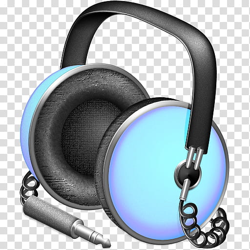iTunes Icon , Pearl Padding_x, black and blue headphones transparent background PNG clipart
