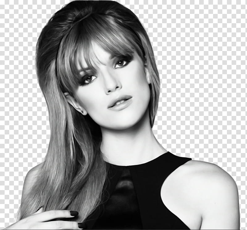 Bella Thorne , greyscale of woman transparent background PNG clipart