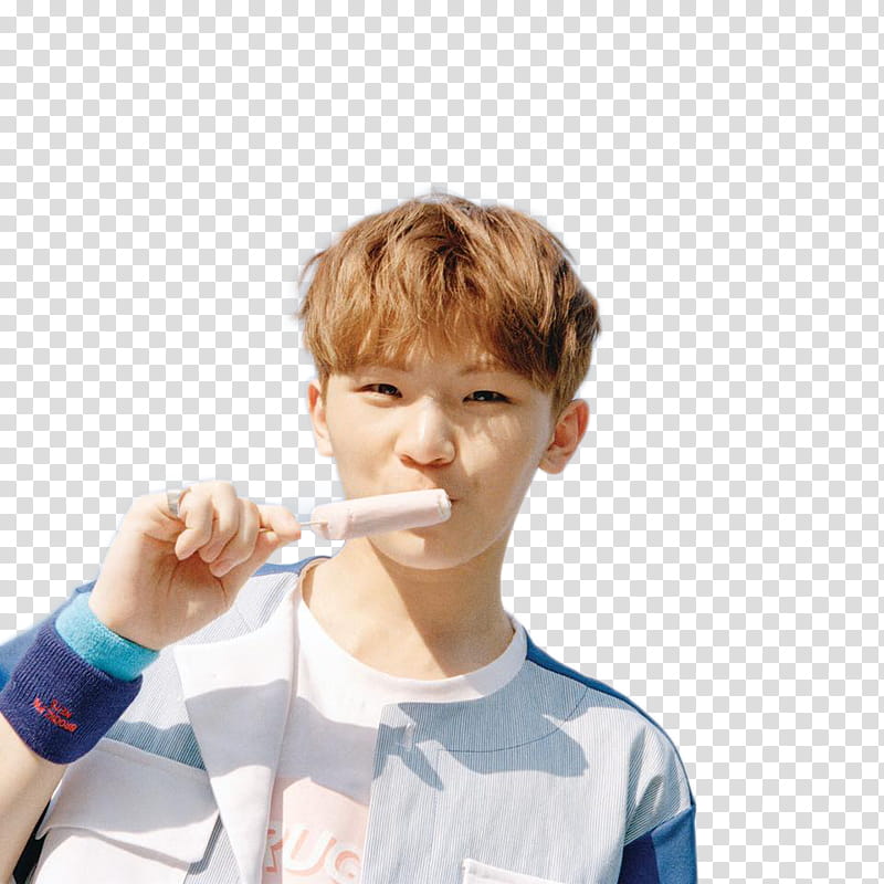 SEVENTEEN VOCAL UNIT VERY NICE RENDER , man eating popsicle ice cream transparent background PNG clipart