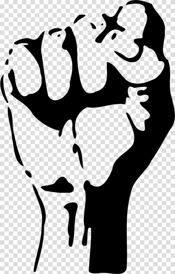 Raised Fist Blackandwhite, Punch, Logo, SALUTE, Line Art, Stencil transparent background PNG clipart