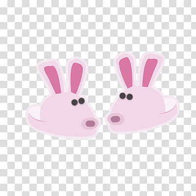 nes, pair of pink bunny home slippers transparent background PNG clipart