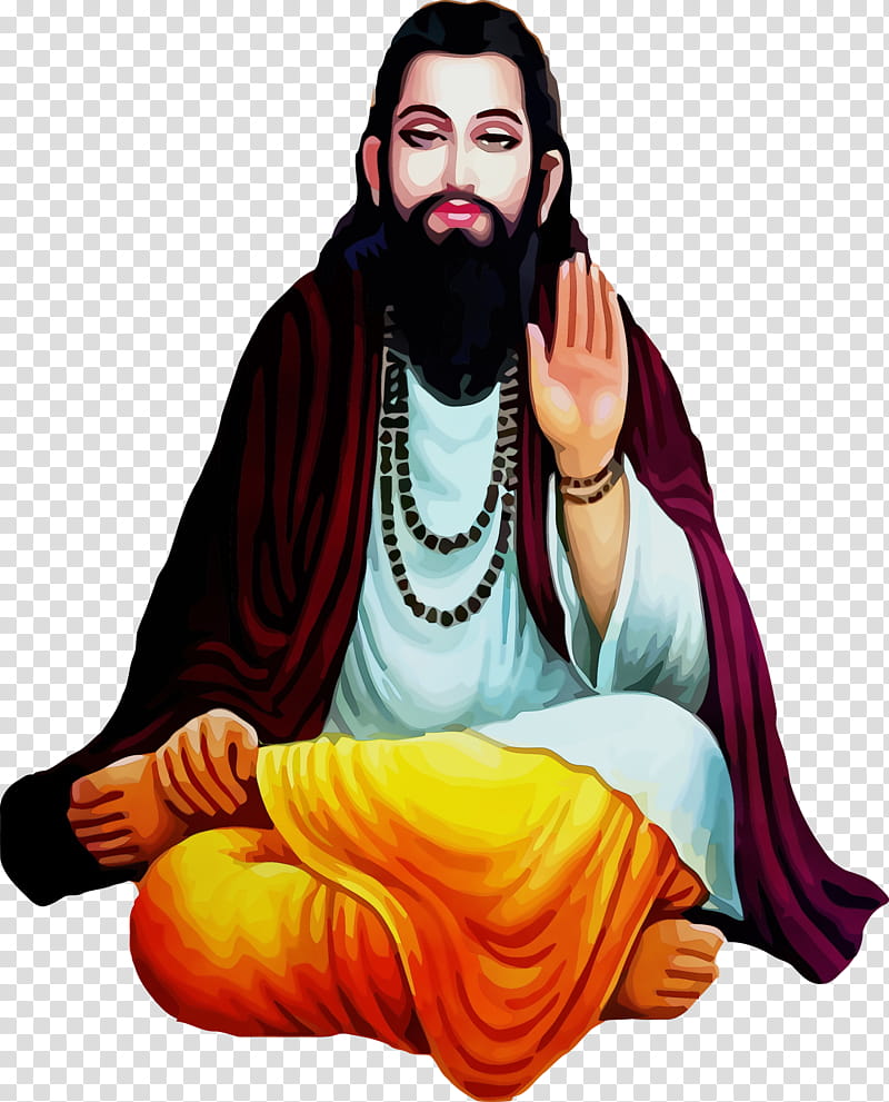 guru pray zen master, Guru Ravidas Jayanti, Guru Ravidass, Watercolor, Paint, Wet Ink transparent background PNG clipart