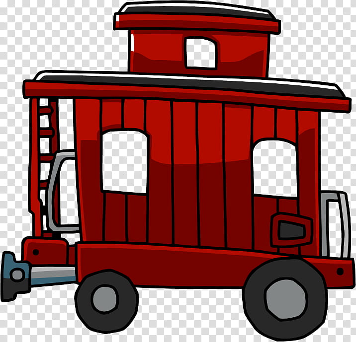 Train, Rail Transport, Caboose, Locomotive, Red, Vehicle transparent background PNG clipart