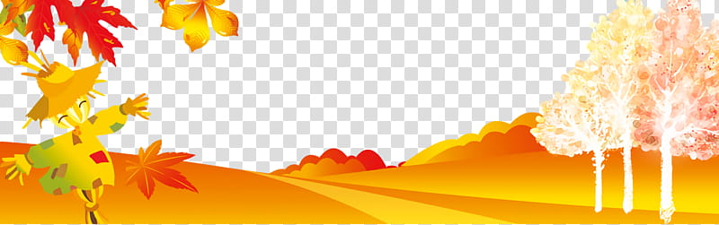 Orange, Autumn, Autumn Banner, Watercolor, Yellow, Sky, Landscape, Plant transparent background PNG clipart