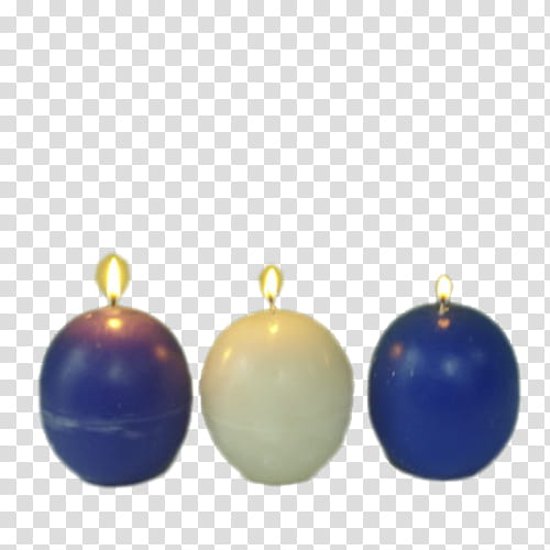 Velas Estilo Vintage, three blue and white ball candles illustration transparent background PNG clipart