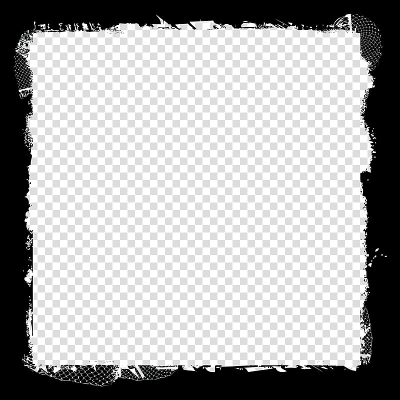 Grunge Frames, square black frame artwork transparent background PNG clipart