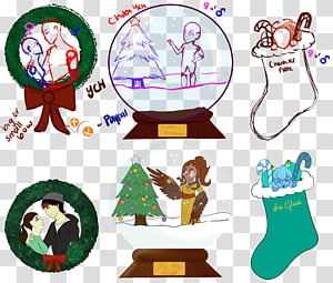 Christmas YCH Closed, assorted-color Christmas decors transparent background PNG clipart thumbnail