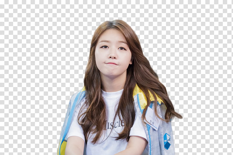 RENDER  S MINAH GIRLS DAY, girl wearing gray and yellow jacket and crew-neck t-shirt transparent background PNG clipart