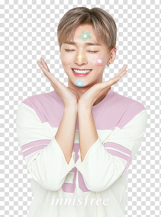 JISUNG WANNA ONE , man in white and pink long-sleeved top transparent background PNG clipart