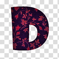 , purple and red floral letter D illustration transparent background PNG clipart