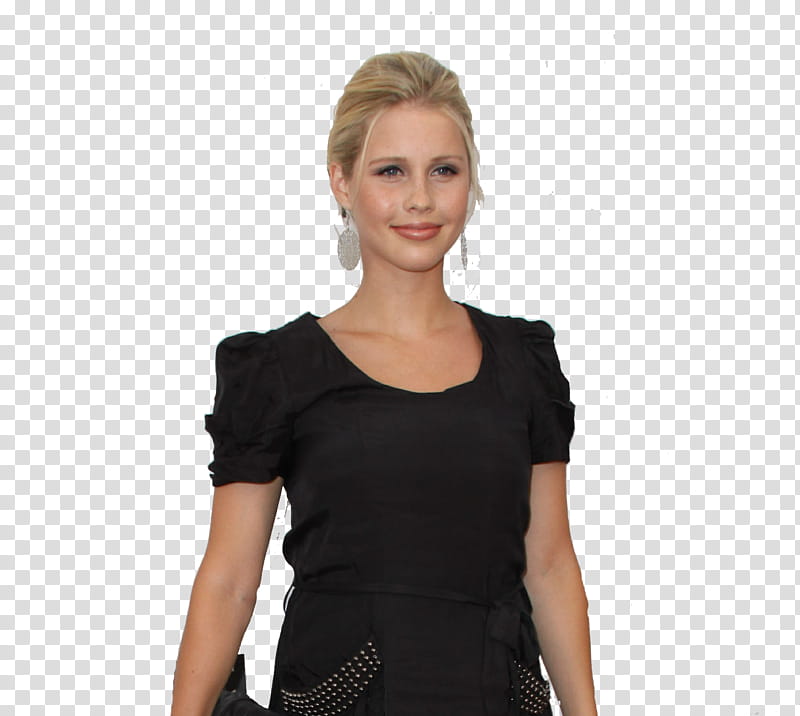 Claire Holt, woman wearing black scoop-neck top transparent background PNG clipart