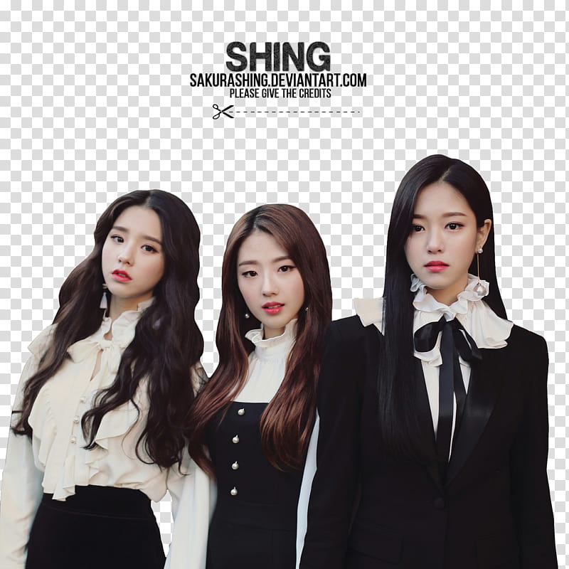 LOONA AND HASEUL, three women standing beside each other transparent background PNG clipart