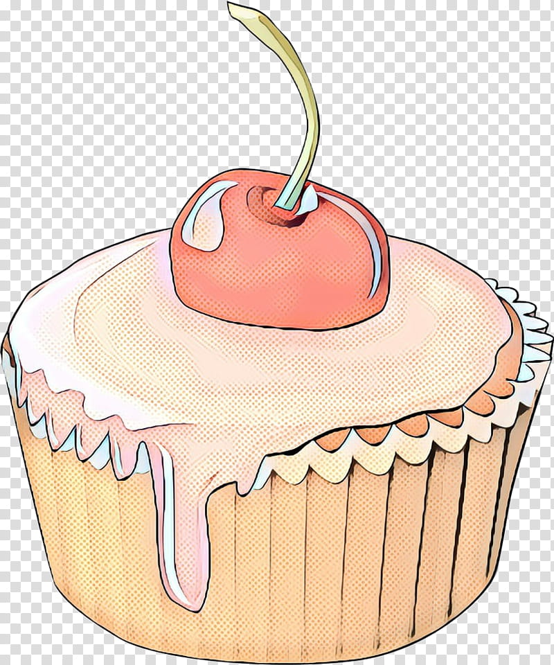 cupcake icing cake baking cup muffin, Pop Art, Retro, Vintage, Pink, Food, Dessert, Buttercream transparent background PNG clipart