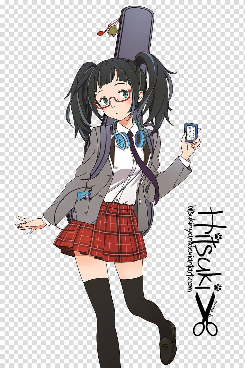 Render megane girl Ono Misa transparent background PNG clipart