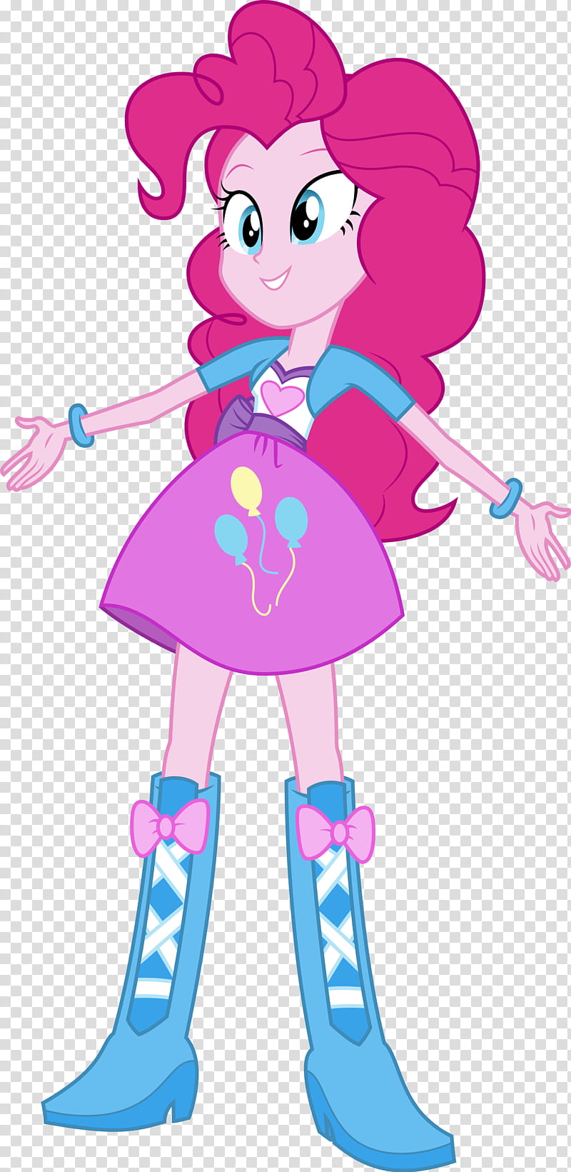 MLP EqG Pinkie Pie, pink and blue female anime illustration transparent background PNG clipart