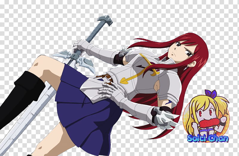 Anime Render , Fairytail Erza Scarlet illustration transparent background PNG clipart