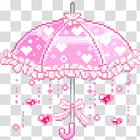 Pixel, pink and white umbrella illustration transparent background PNG clipart