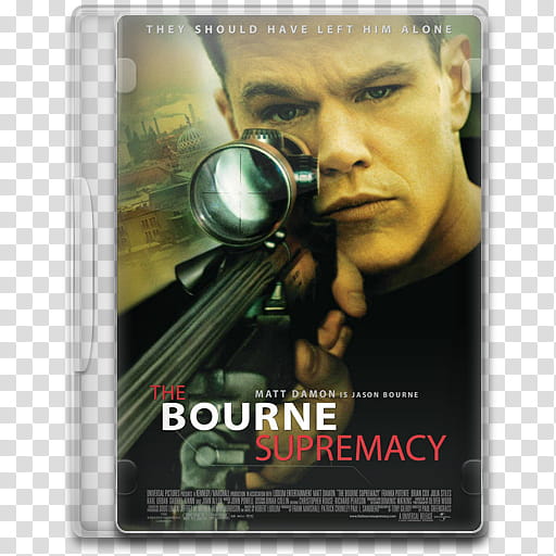 Movie Icon , The Bourne Supremacy, The Bourne Supremacy DVD case transparent background PNG clipart
