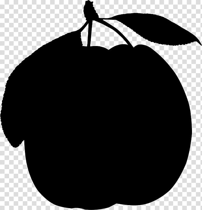 Apple Leaf, Silhouette, Black, White, Blackandwhite, Fruit, Plant, Tree transparent background PNG clipart