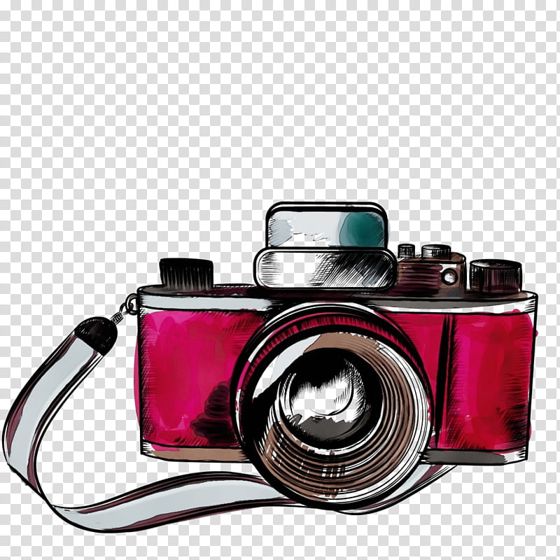 digital camera point-and-shoot camera camera cameras & optics camera accessory, Watercolor, Paint, Wet Ink, Pointandshoot Camera, Cameras Optics, Pink, Magenta transparent background PNG clipart