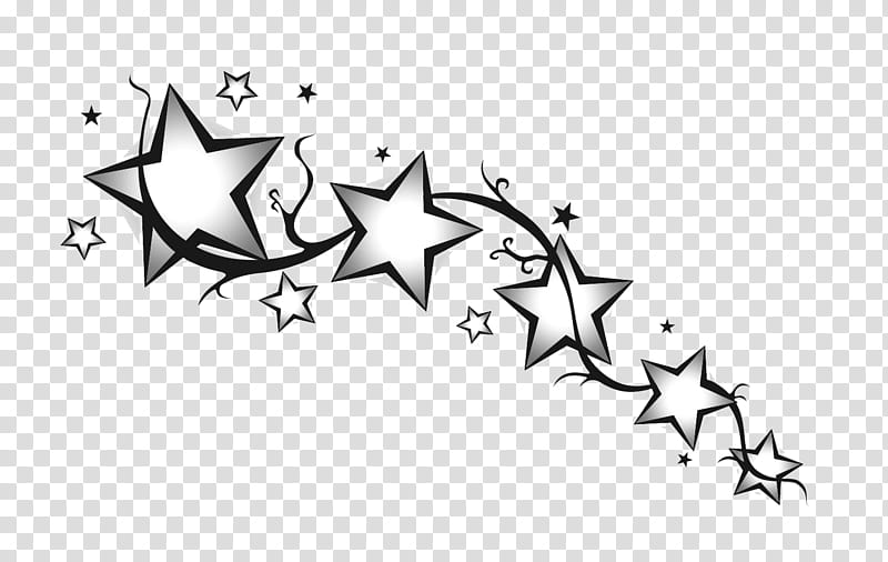 black and white star clipart