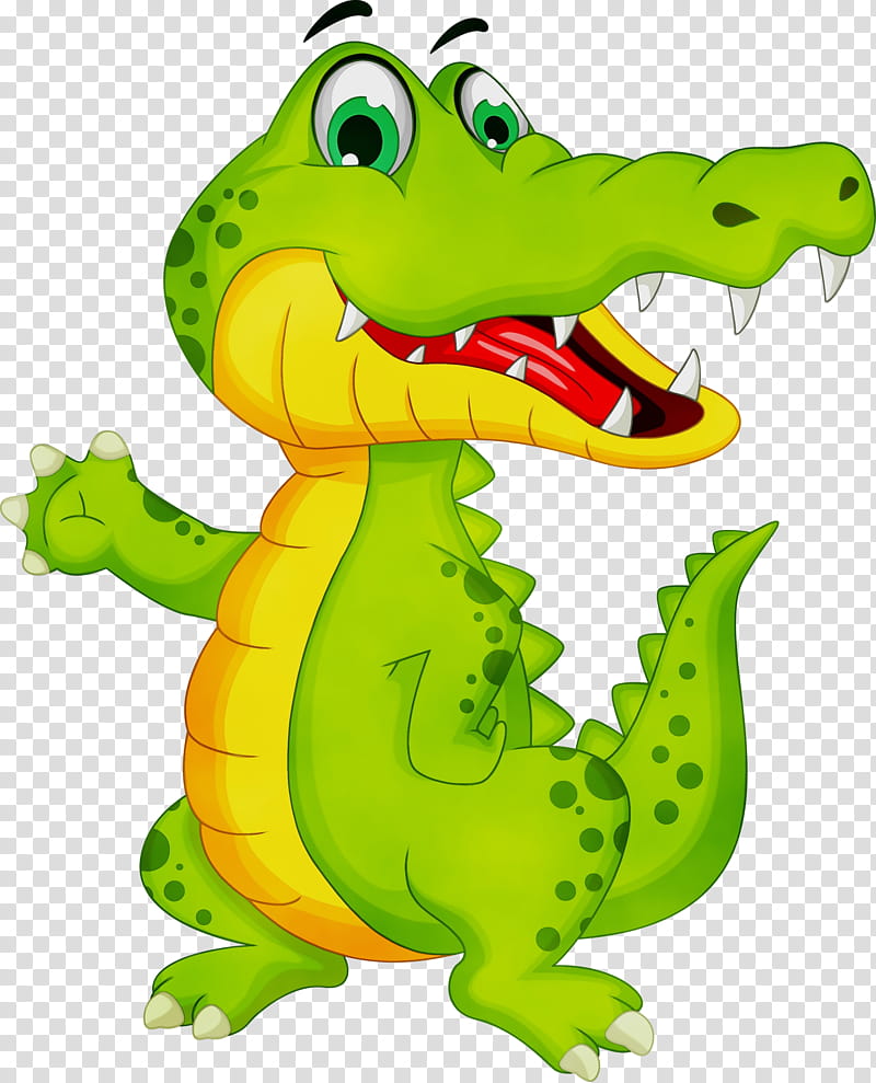 crocodile green crocodilia cartoon alligator, Watercolor, Paint, Wet Ink, Reptile, Animal Figure transparent background PNG clipart