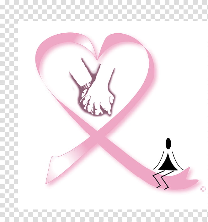 Breast Cancer Holding Hands, pink heart artwork transparent background PNG clipart