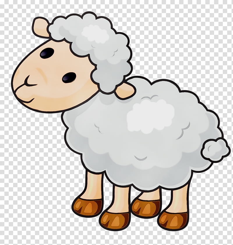 sheep cartoon sheep cow-goat family, Watercolor, Paint, Wet Ink, Cowgoat Family, Goatantelope, Live, Animal Figure transparent background PNG clipart