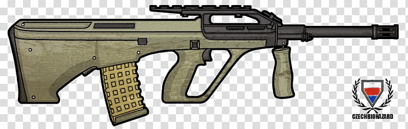 Steyr AUG A, gray rifle illustration transparent background PNG clipart