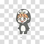 BTS CHIBI , anime character wearing penguin costume transparent background PNG clipart
