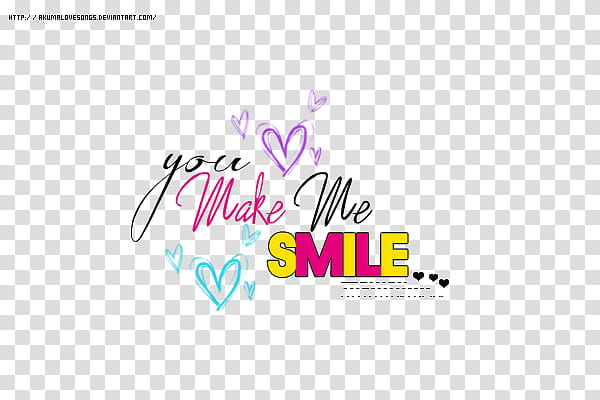 you make me SMILE, you make me smile text artwork transparent background PNG clipart