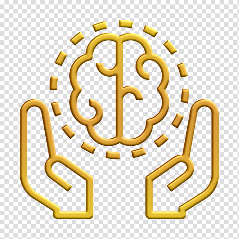 Knowledge Management icon Intellectual icon Brain icon, Yellow, Line, Symbol, Logo transparent background PNG clipart