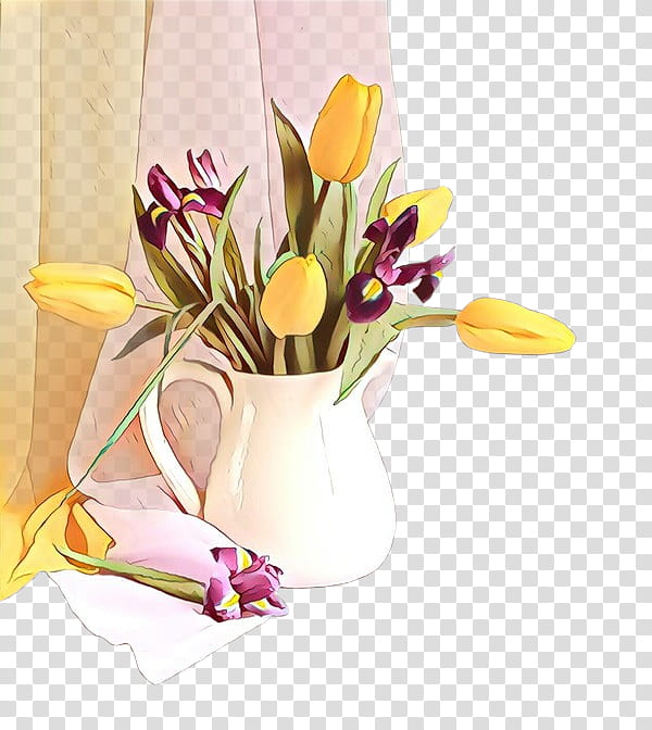 flower cut flowers plant yellow tulip, Vase, Bouquet, Spring
, Petal, Floristry transparent background PNG clipart