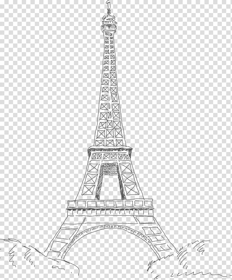 Eiffel Tower Drawing, Arc De Triomphe, Line Art, Black White M, Hotel, Menu, Paris, France transparent background PNG clipart