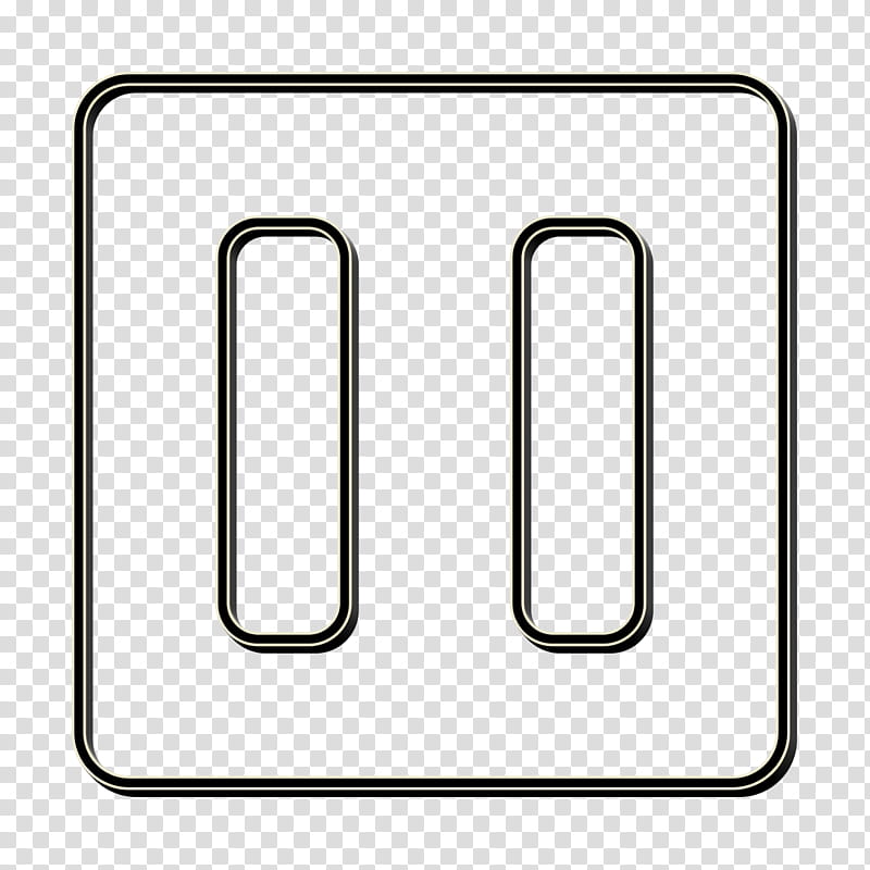 multimedia icon pause icon player icon, Stop Icon, Video Icon, Line, Rectangle, Line Art transparent background PNG clipart