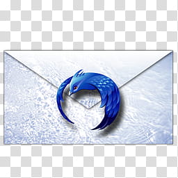 Thunderbird Ho Splash Screen, blue bird and envelope icon transparent background PNG clipart