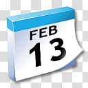 WinXP ICal, Feb  date illustration transparent background PNG clipart