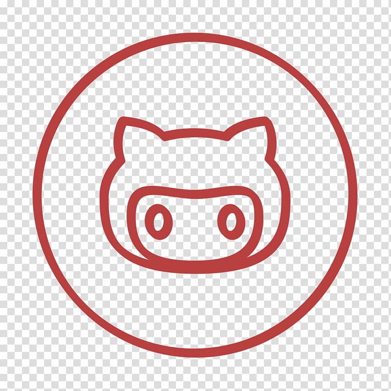 circles icon developers icon github icon, Line Icon, Neon Icon, Social Icon, Facial Expression, Emoticon, Red, Smile transparent background PNG clipart