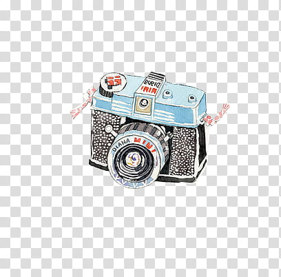 Vintage things , teal and gray camera illustration transparent background PNG clipart