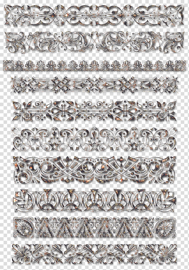 European Classic Lace Borders, brown and black floral patterns illustration transparent background PNG clipart