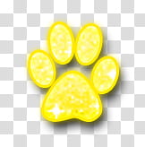 Huellas Glitter, yellow paw print transparent background PNG clipart