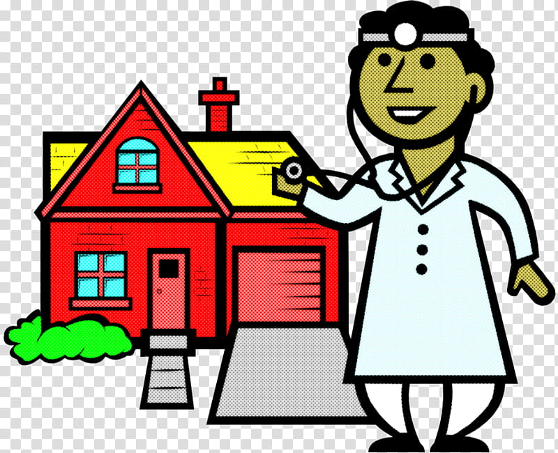cartoon people property green home, Cartoon, House, Child, Real Estate transparent background PNG clipart