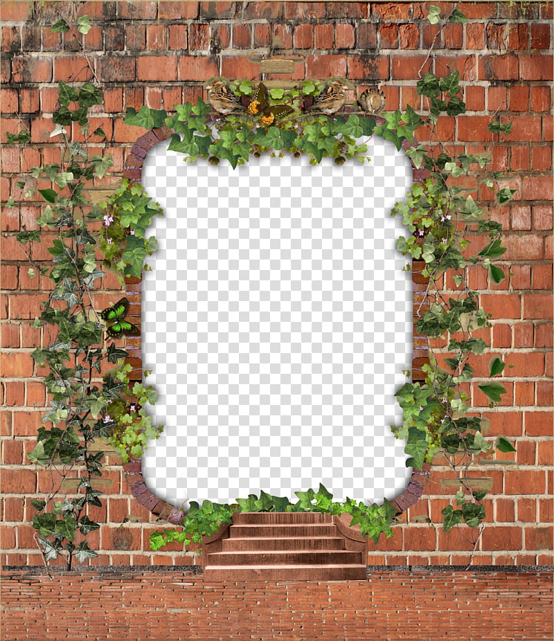 Brick Entrance, green leaf plants transparent background PNG clipart