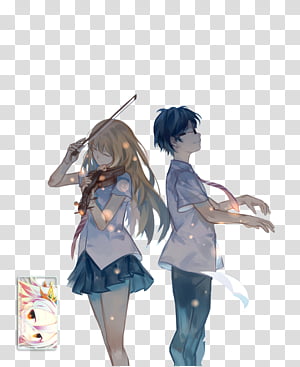 Download wallpapers Shigatsu wa Kimi no Uso, Kaori Miyazono, Kousei Arima,  main characters, japanese manga for desktop free. Pictures for desktop free