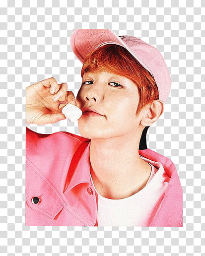 EXO CBX , man wearing pink button-up collared shirt transparent background PNG clipart
