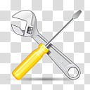 Oxygen Refit, gtk-preferences, grey and yellow wrench and screwdriver illustration transparent background PNG clipart
