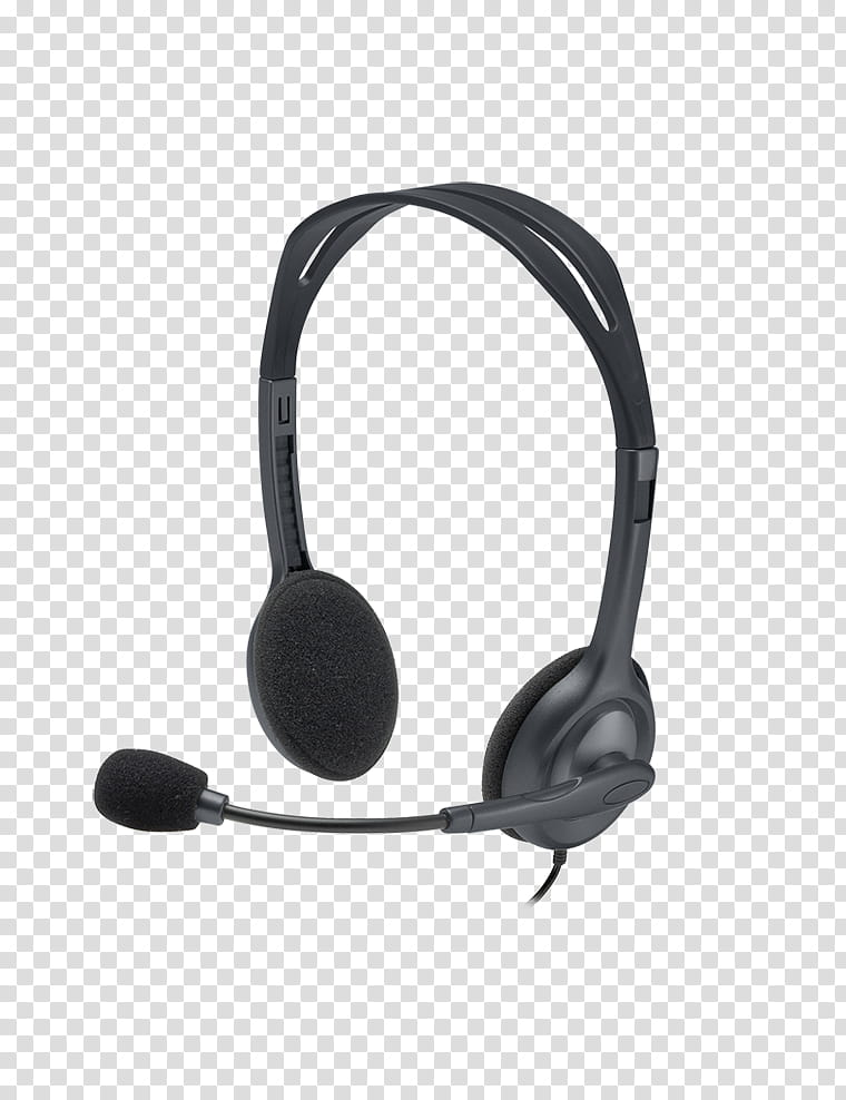 Headphones, Microphone, Logitech H111, Headset, Stereophonic Sound, Noisecanceling Microphone, Phone Connector, Computer transparent background PNG clipart